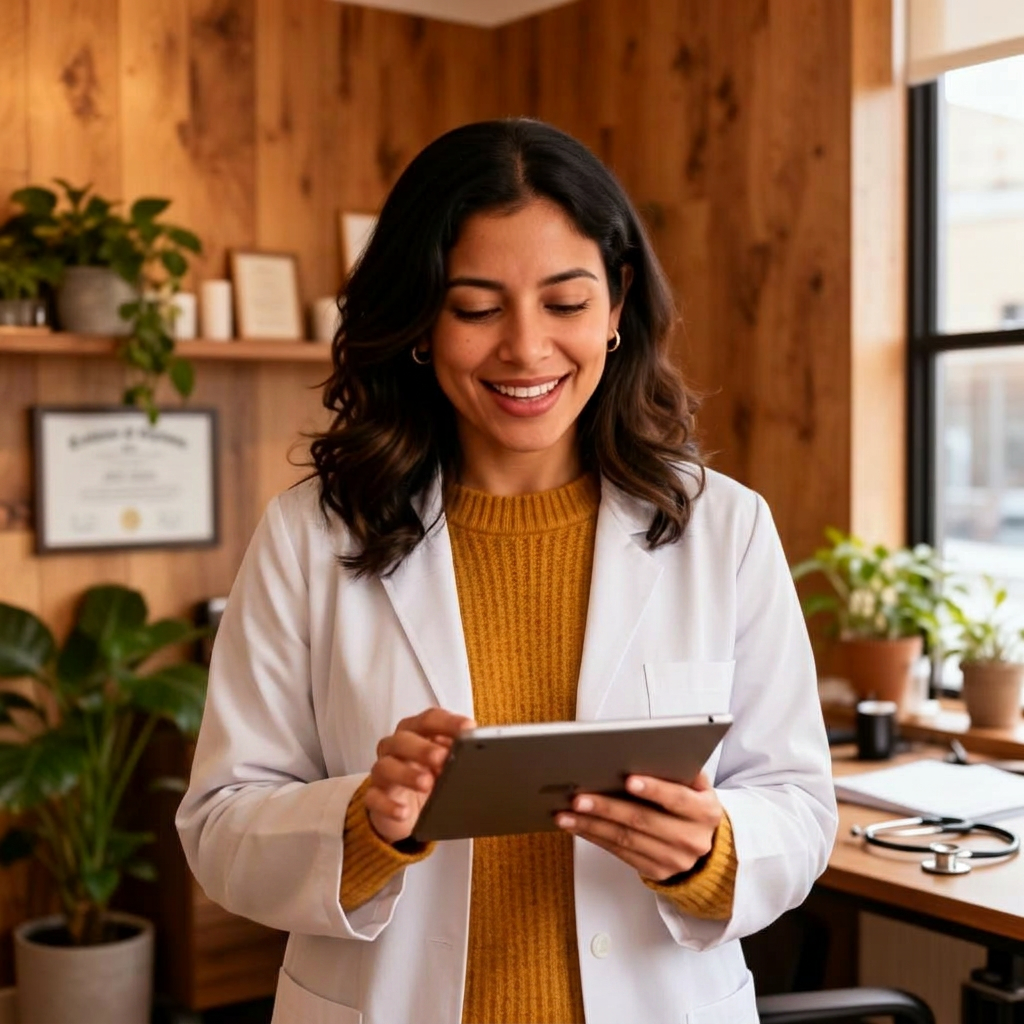 Provider reviewing patient data